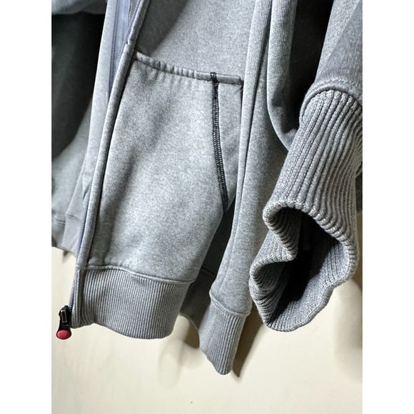 Women’s Under Armour, Zip-Up Sweatshirt, L, Heather Grey w/ Bright Pink Red Logo - Picture 6 of 16